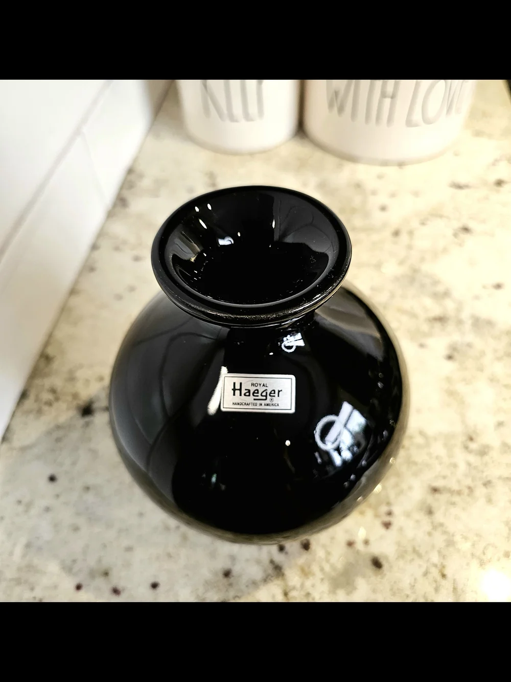 Vintage Royal Haeger Black Glossy Bud Vase
